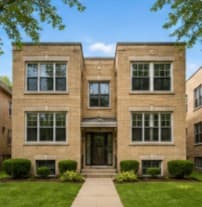 A Chicago courtyard apartment building or six-flat